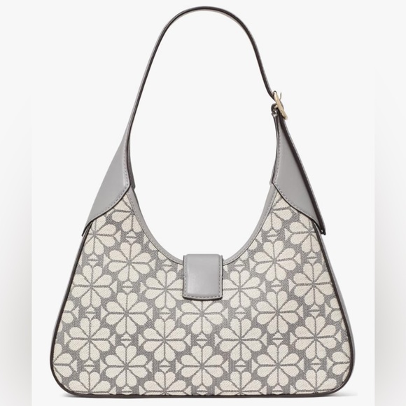 Kate Spade Cream and Gray Floral Shoulder Bag NWT - Picture 3 of 8